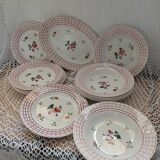 12 plates + 1 Digoin and Sarreguemines dish