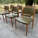 Lot de 6 chaises scandinave J.L. Møller Model 80 années 1960