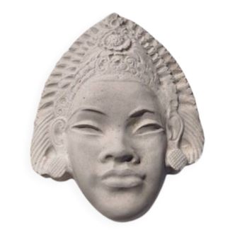 Plaster plaque of a Buddha Shiva head India