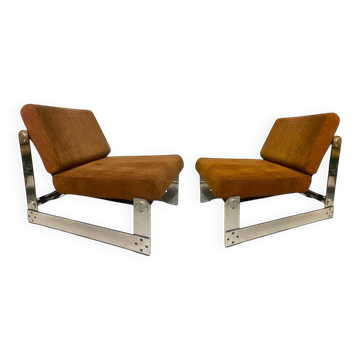 Set of 2 Lounge Chairs by Gilles Bouchez for Airborne, 1972