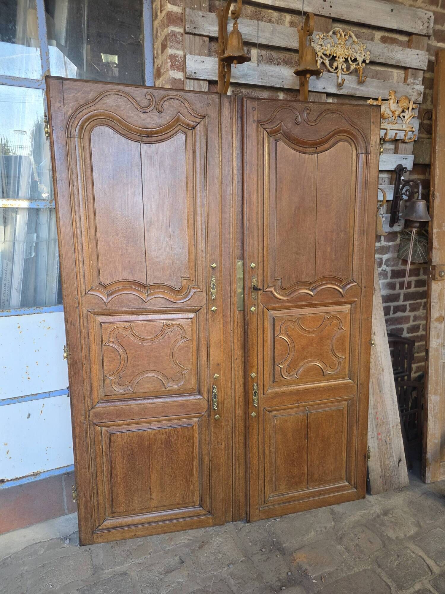 Pair of 19th-century oak cupboard doors