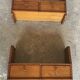 Pair of modernist fin wall shelves in solid oak - 1950