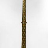 Floor lamp in gilded carved wood and pearly glass lampshade, Art Deco, France, Circa 1920