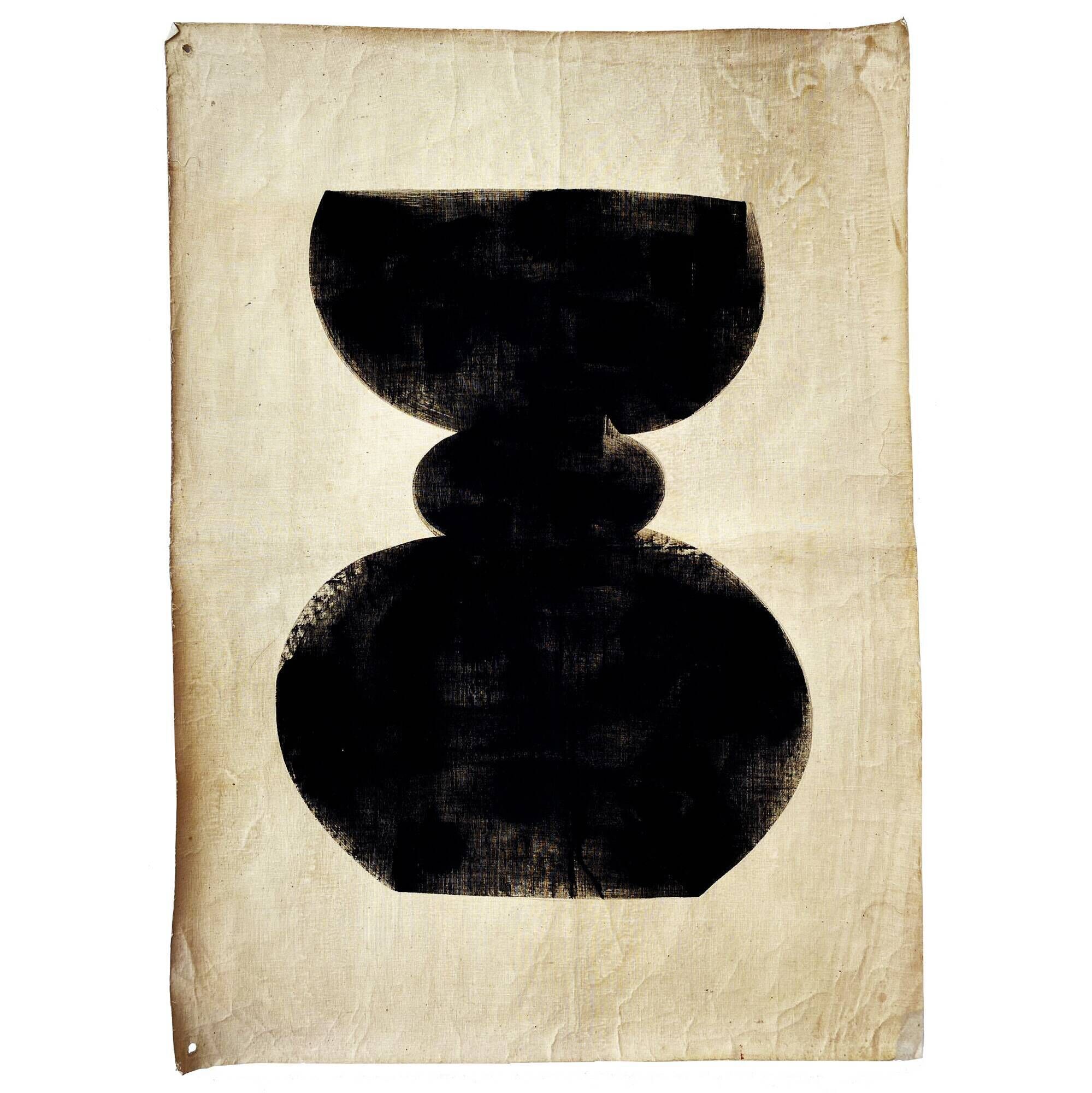 "Forms 03" Painting on Vintage Cotton