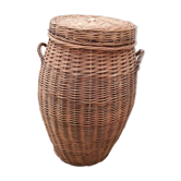 Panier à linge vintage en osier