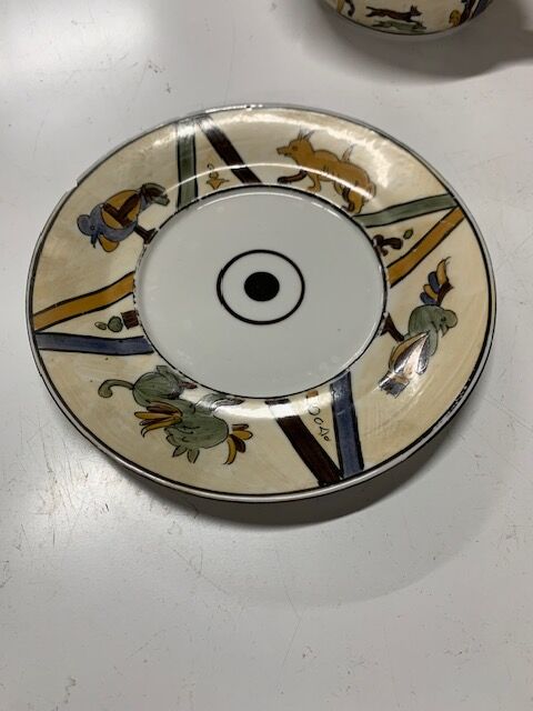 Ceramic plate and tureen