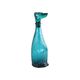 Vintage Decanter Dachshund Dachshund Blue Glass Empoli Italy 32cm