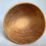 Asymmetrical basket empty pocket carved wood handcrafted
