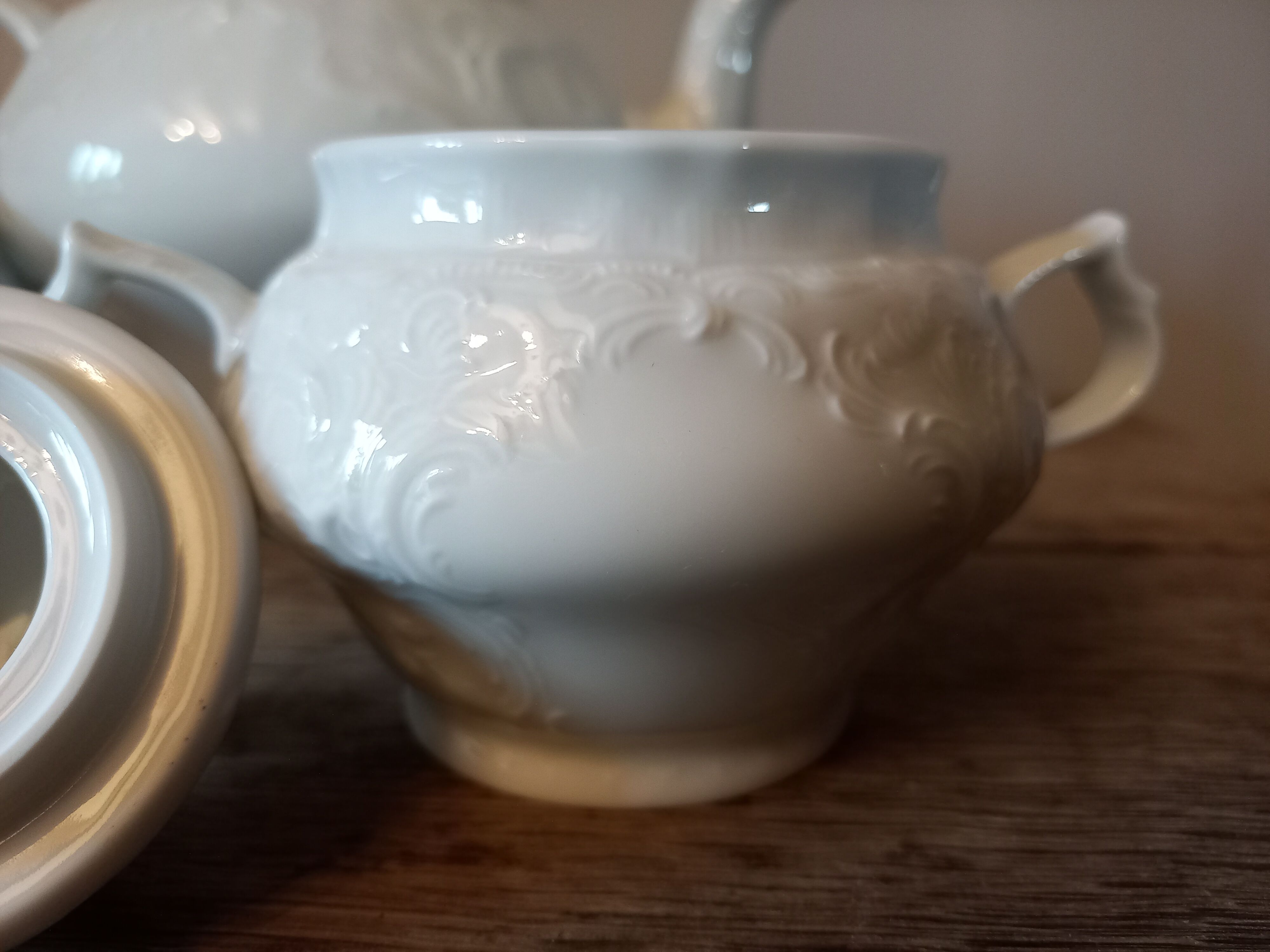 White porcelain teapot brand Rosenthal