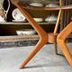 Table basse, d'appoint en bois et verre ⌀ 61 cm