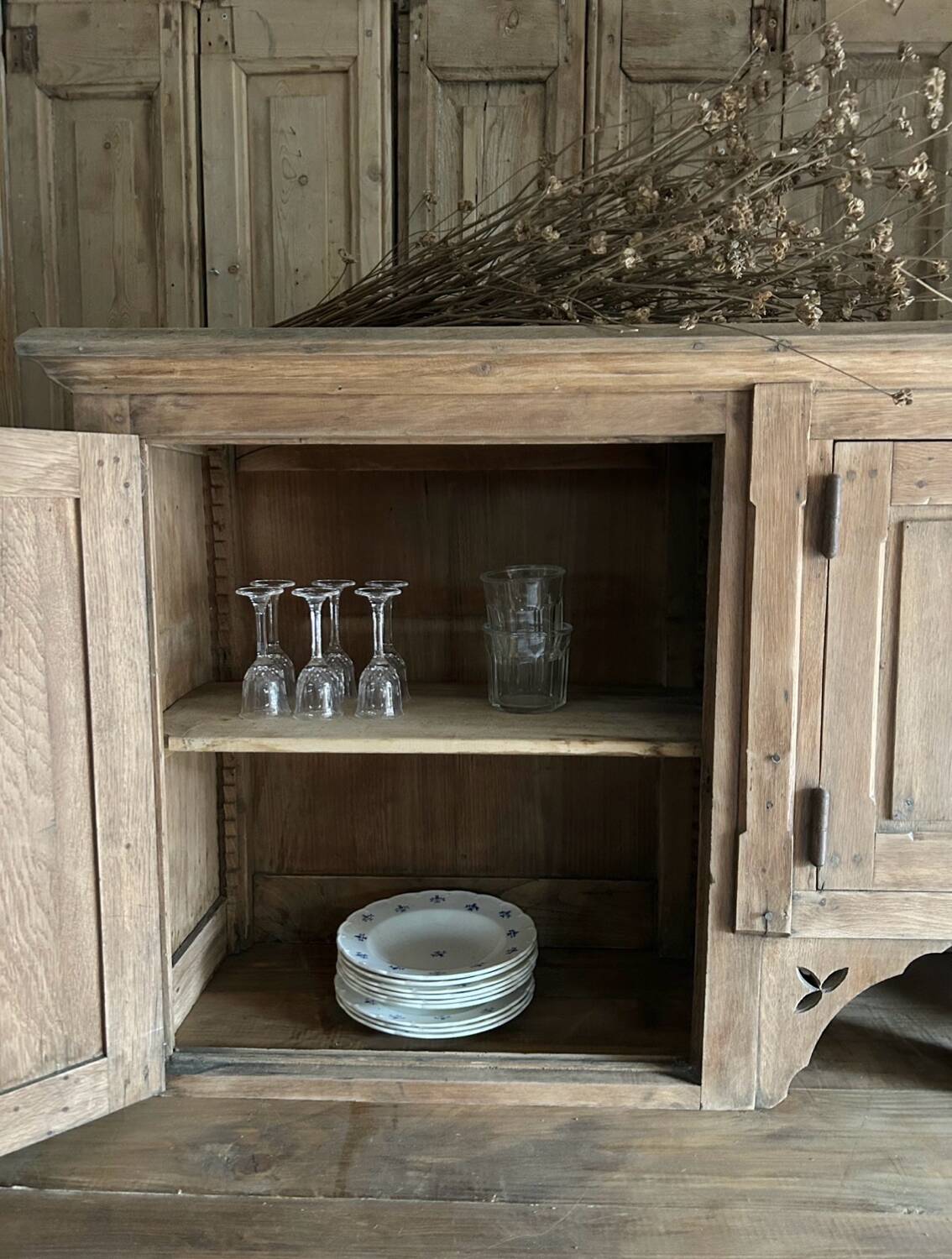 Antique oak dresser top
