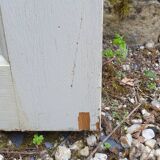 Old wooden door with small squares