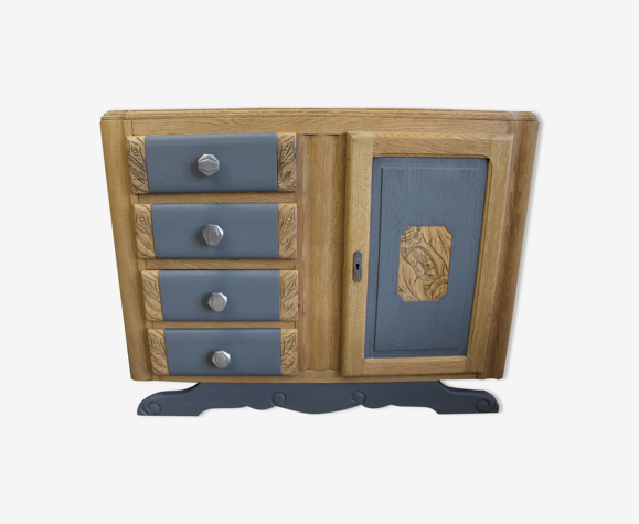 Buffet Art Déco gris et bois