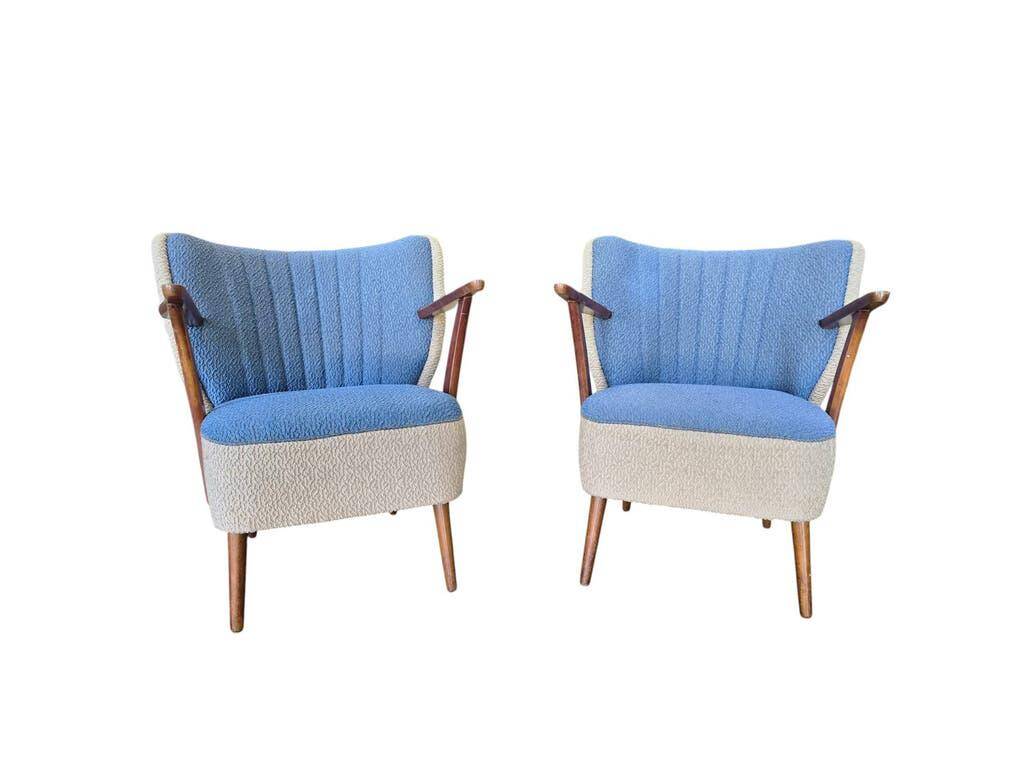 Set of 2 vintage cocktail chairs/armchairs.