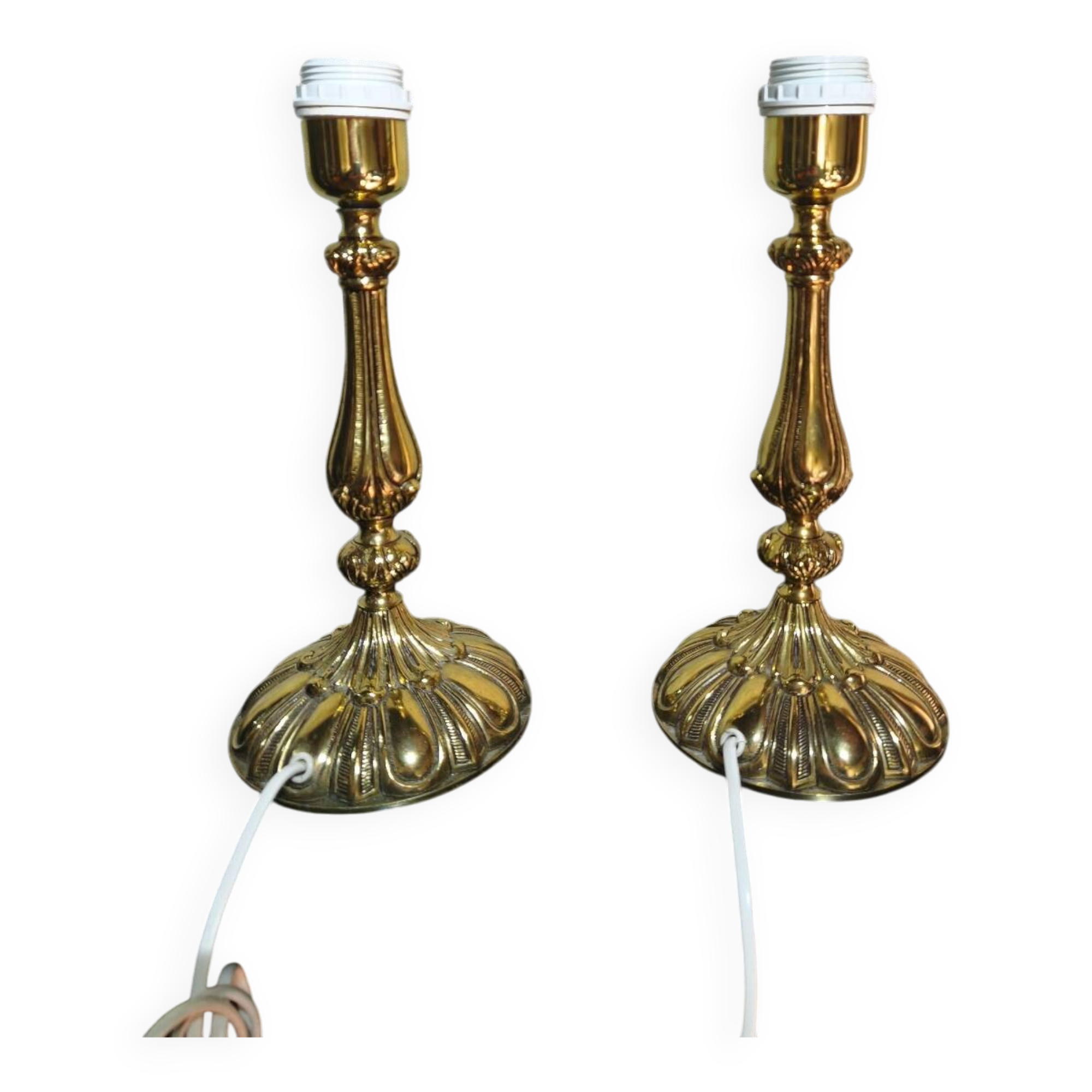 Pair of solid brass table lamps - Maison Bejorama - Ho style