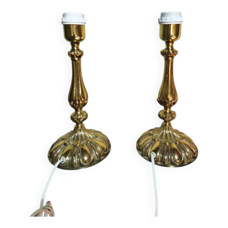 Pair of solid brass table lamps - Maison Bejorama - Ho style