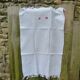 Old towel in white bee-niz cotton and red embroidery EM