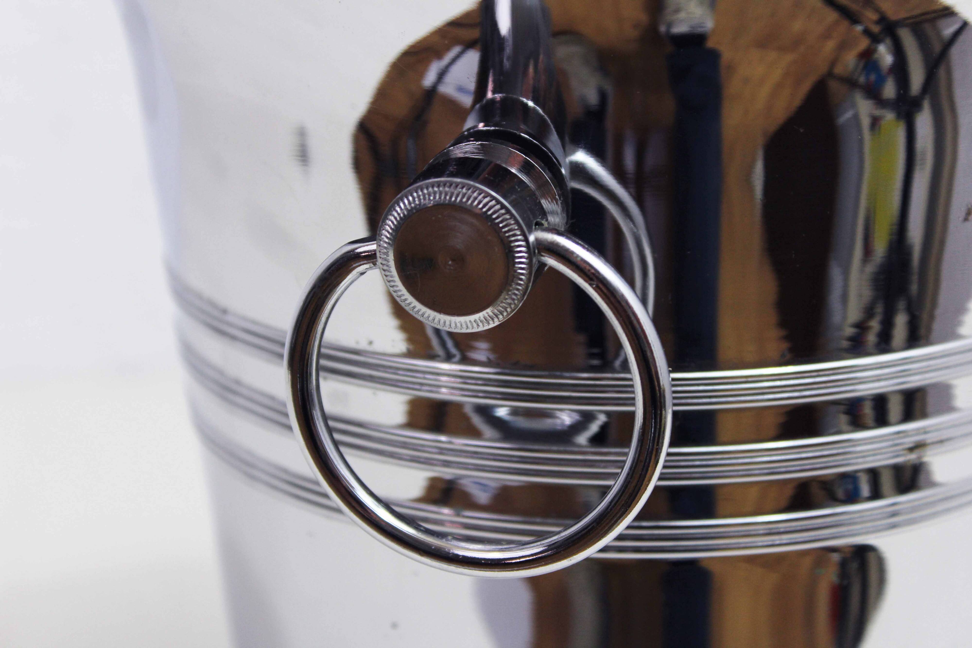 Stainless steel champagne bucket, France 1980