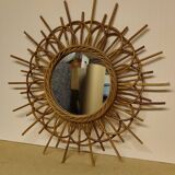 Vintage rattan mirror