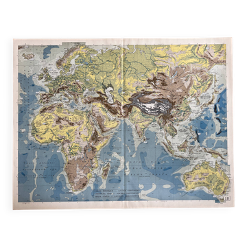 Old physical map — Ancient Continent | Europe, Africa, Asia & O