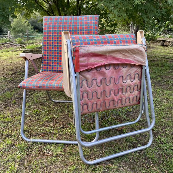 Paire de Fauteuils jardin pliants vintage Kettler Allemagne
