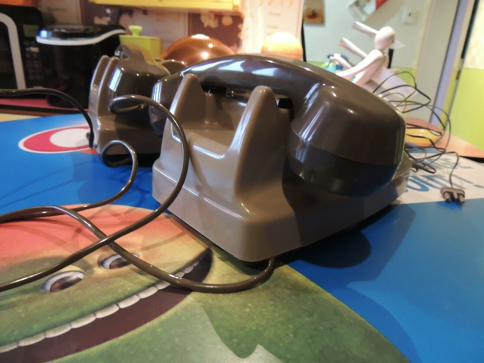 2 old telephone post communicating vintage year 1970 toy