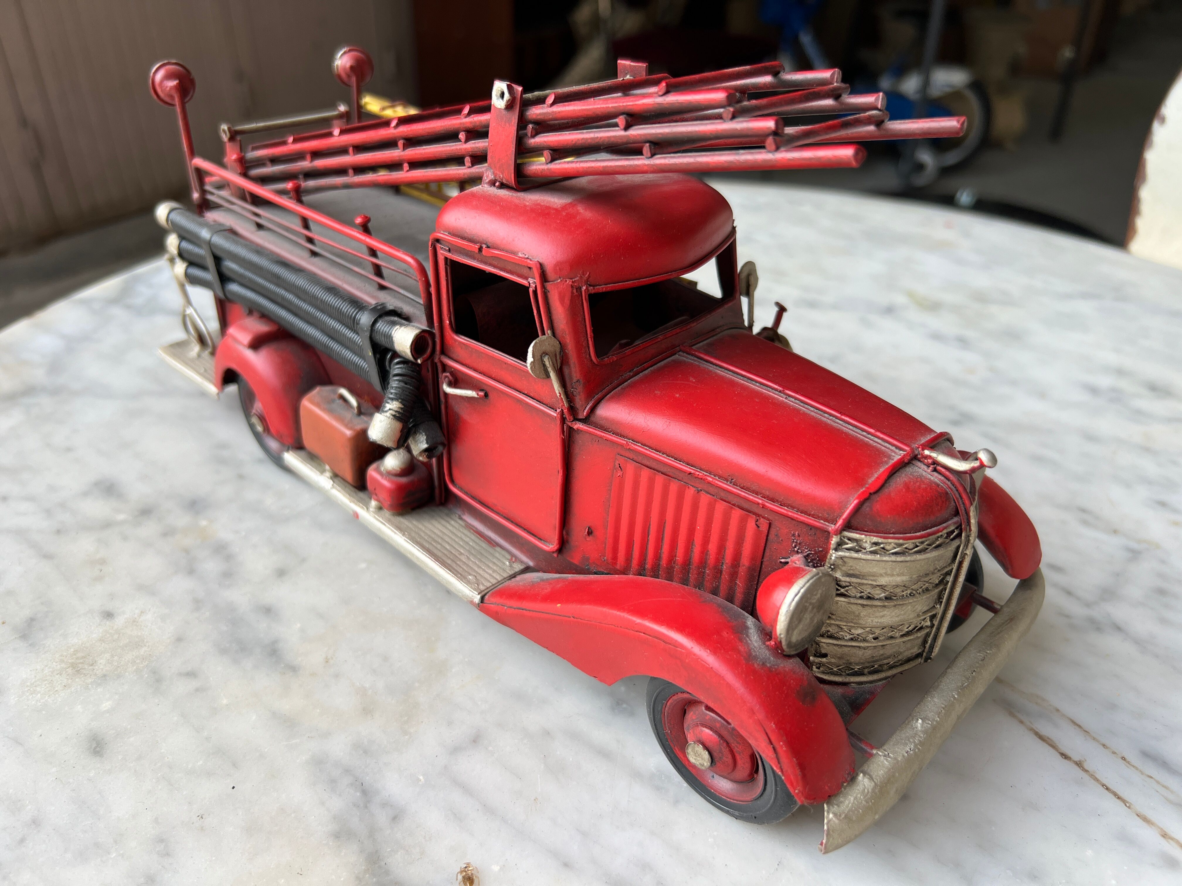 Vintage metal fire truck