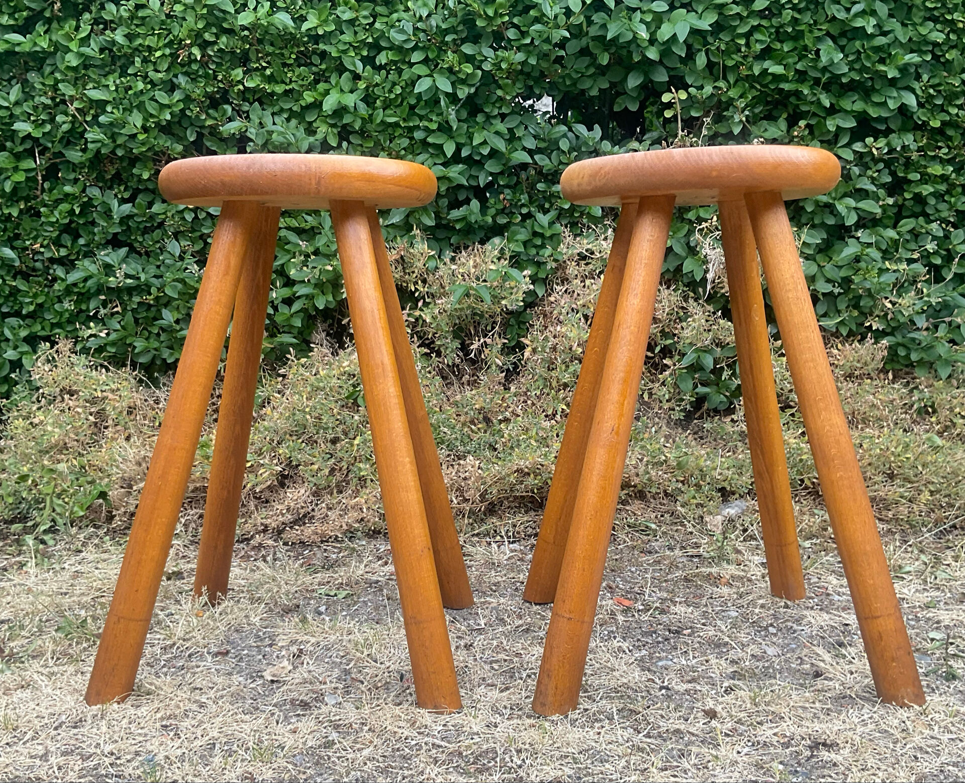 Pair of solid wood stools