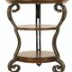 Traditional Dark Brown End Table with 3 Fixed Shelves