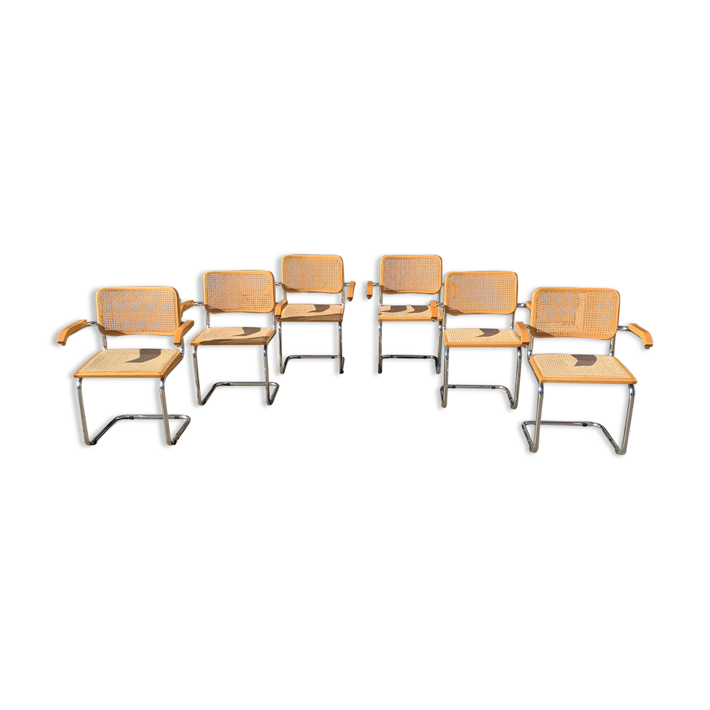 Série de 6 fauteuils B64 de Marcel Breuer