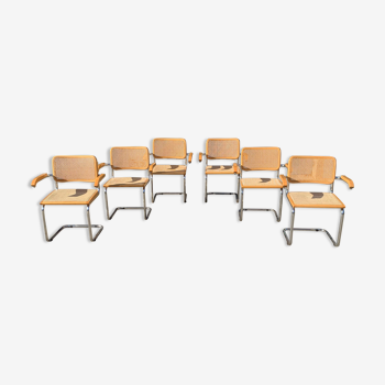 Series of 6 armchairs B64 by Marcel Breuer