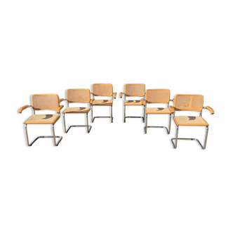 Series of 6 armchairs B64 by Marcel Breuer