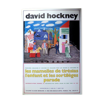 David Hockney 1981 Original Vintage Offset Lithograph