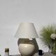 Large lamp signed Kostka vintage beige ceramic sphere