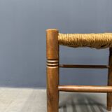 Set of Dutch beechwood stools with rush seat