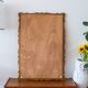 Very large vintage mirror in scrolled solid oak