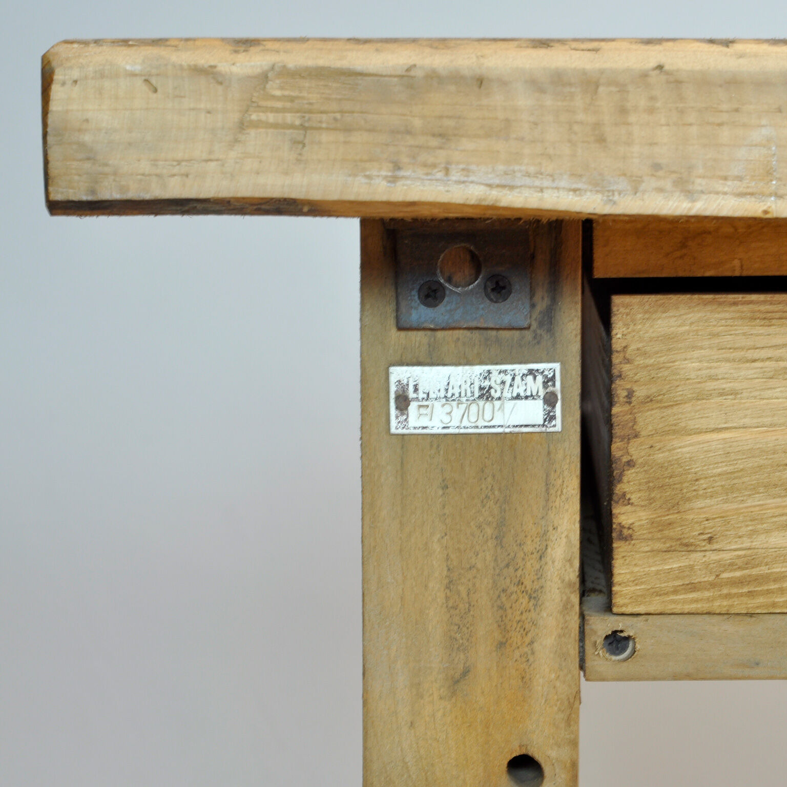 Industrial wooden worktable, 1980's