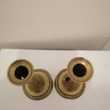 Two vintage copper candle holder