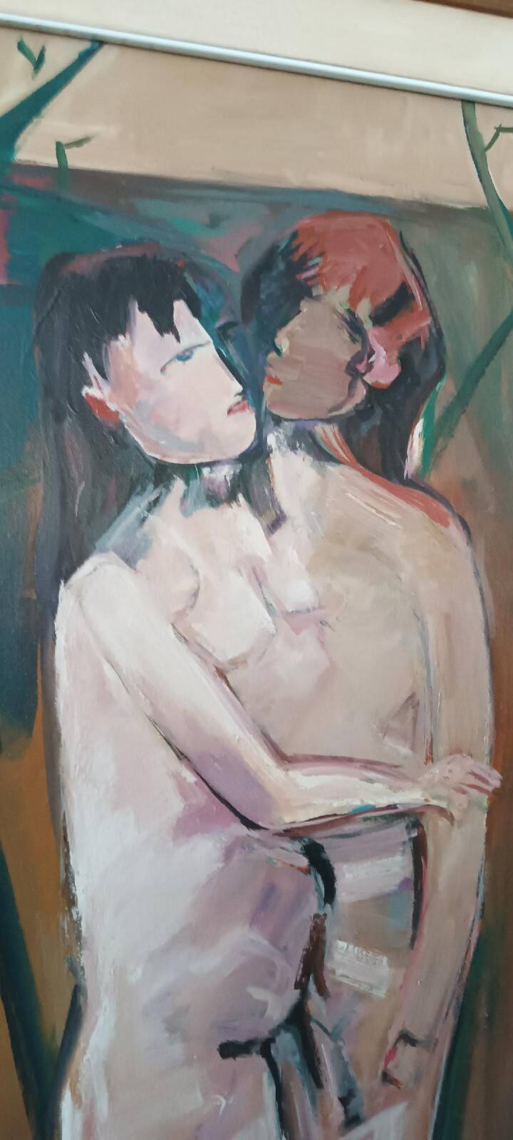 Oil painting on canvas, figures 1979 - Marcello Mori (Castelfiorentino 1925-2022)