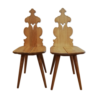 Paire de chaises alsaciennes
