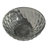 Small vintage glass bowl with a cube pattern.