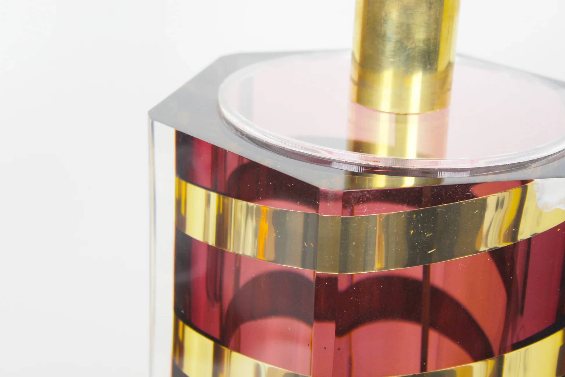 Large Italian lucite table lamp by Romeo Rega