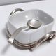 Postmodern Lino Sabattini Silver-Plated and Ceramic Cheese Bowl with Spoon