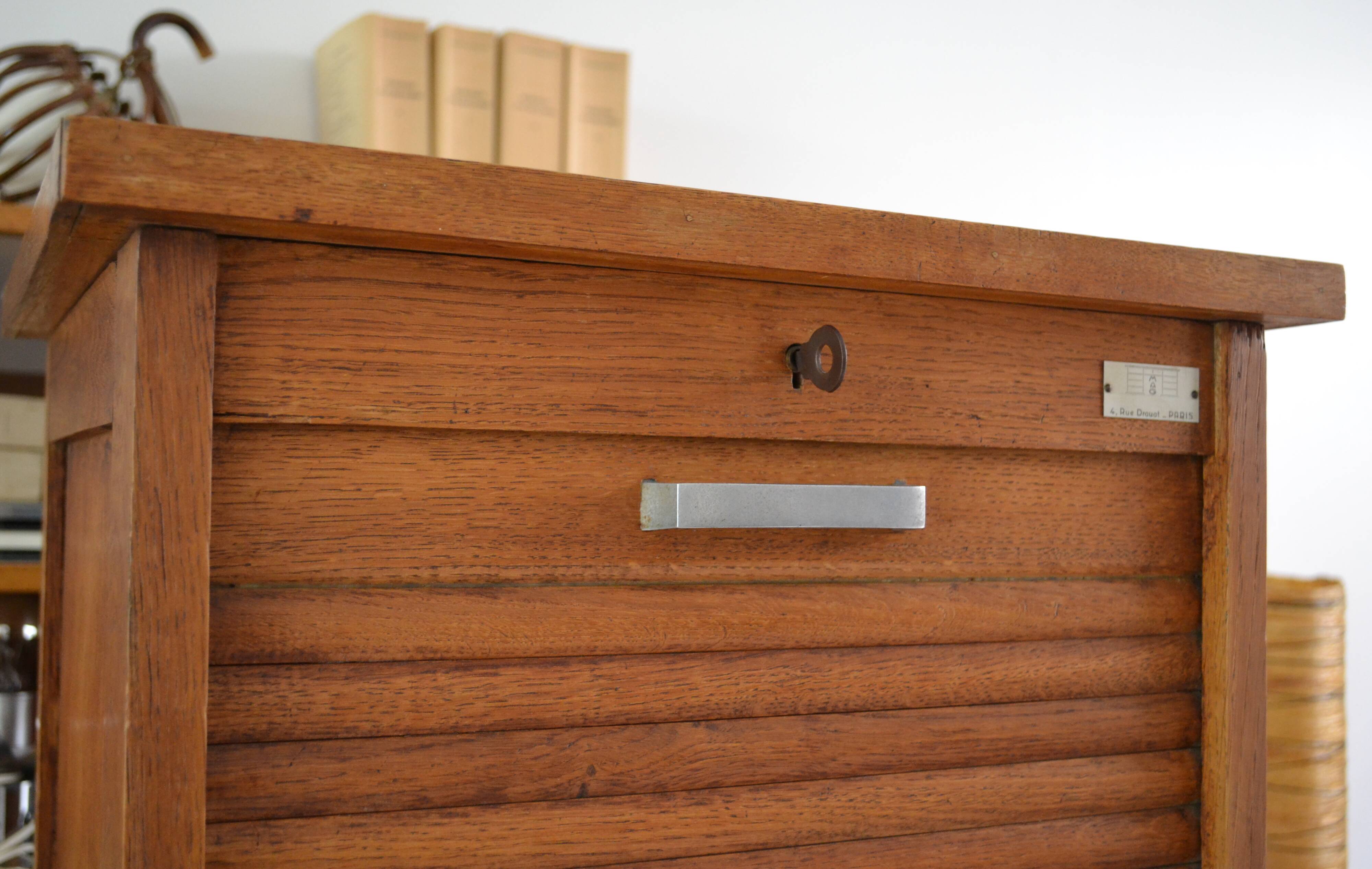Solid oak curtain cabinet 50s 60s