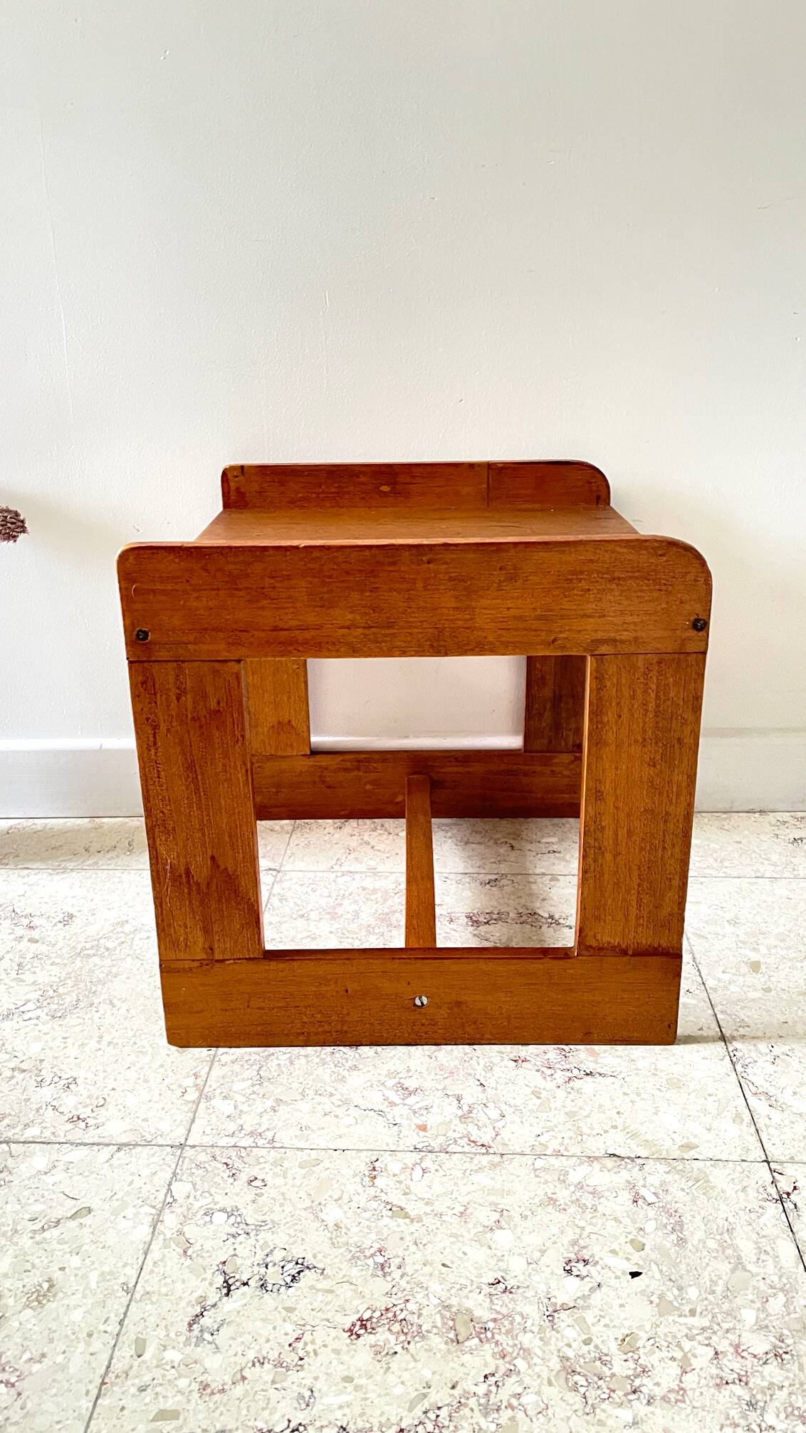 Geometric coffee table wood vintage honey