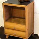 Scandinavian bedside wooden blond & compass feet