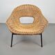 Vintage Rattan Lounge Chair with Tube Frame by Dirk van Sliedregt for Gebroeders Jonkers, 1960s