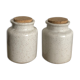 Duo de pots avec couvercles en grès blanc