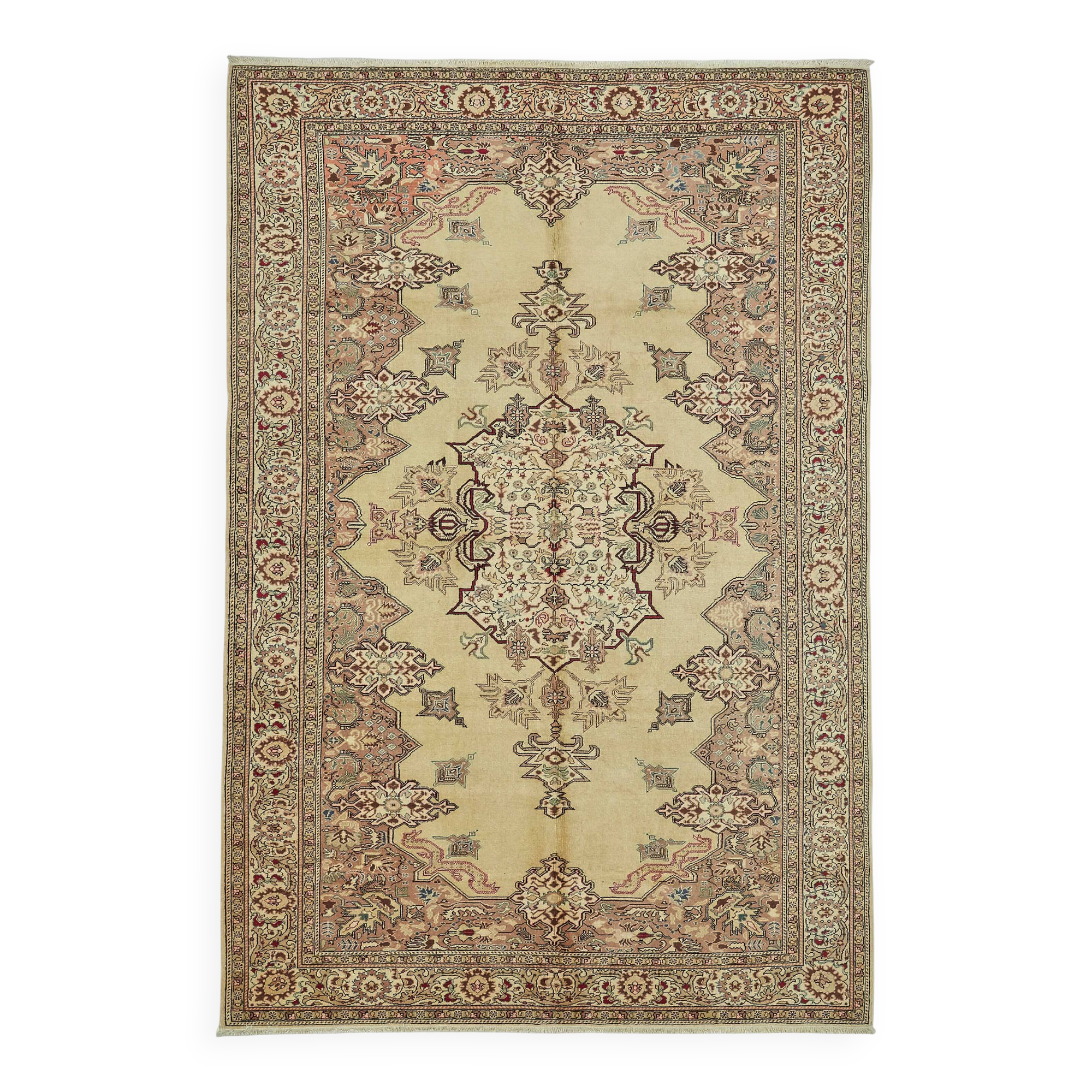 Turkish Wool Vintage Kayseri Rug 197 cm x 287 cm