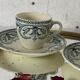 2 tasses terre de fer Saint Amand et Hamage modèle Guirlande vert